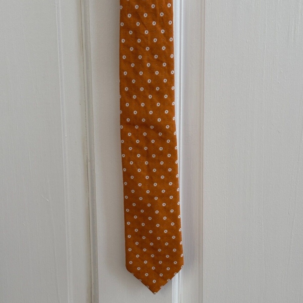 Altea - Mens Necktie - 100% Cotton - Orange Geometric - Modern 2.75"